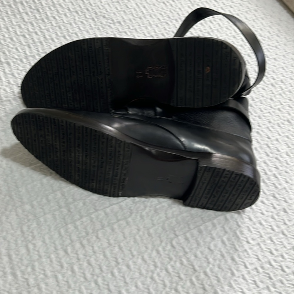 John Fluevog Black Ankle Boots with Buckle Detail - Picture 3 of 4